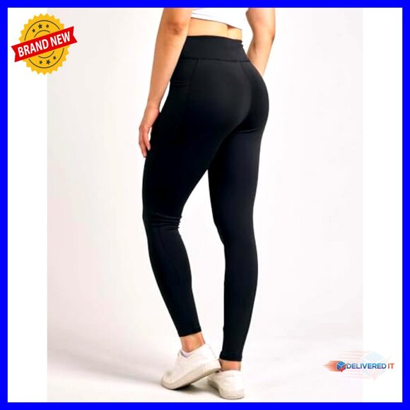 4-Pack Women's Full Length Athletic Leggings with Pockets High Waist Tummy - Picture 4 of 6